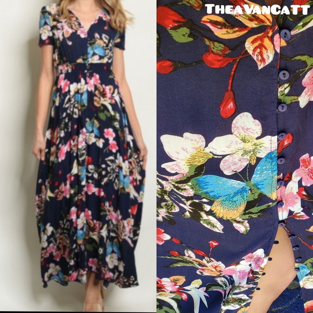 Twilight Garden Butterflies & Plumerias Dress! <3 - Picture 1 of 7